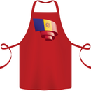 Curled Andorra Flag Andorran Day Football Cotton Apron 100% Organic Red