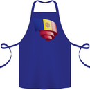 Curled Andorra Flag Andorran Day Football Cotton Apron 100% Organic Royal Blue