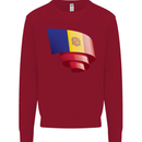 Curled Andorra Flag Andorran Day Football Kids Sweatshirt Jumper Red