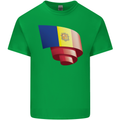 Curled Andorra Flag Andorran Day Football Kids T-Shirt Childrens Irish Green