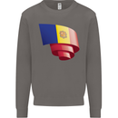 Curled Andorra Flag Andorran Day Football Mens Sweatshirt Jumper Charcoal