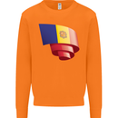 Curled Andorra Flag Andorran Day Football Mens Sweatshirt Jumper Orange