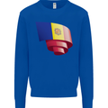 Curled Andorra Flag Andorran Day Football Mens Sweatshirt Jumper Royal Blue