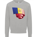 Curled Andorra Flag Andorran Day Football Mens Sweatshirt Jumper Sports Grey