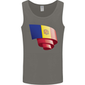 Curled Andorra Flag Andorran Day Football Mens Vest Tank Top Charcoal