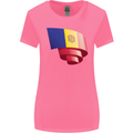 Curled Andorra Flag Andorran Day Football Womens Wider Cut T-Shirt Azalea