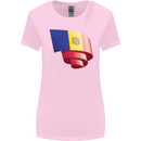 Curled Andorra Flag Andorran Day Football Womens Wider Cut T-Shirt Light Pink