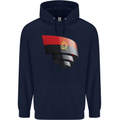 Curled Angola Flag Angolan Day Football Childrens Kids Hoodie Navy Blue