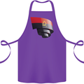 Curled Angola Flag Angolan Day Football Cotton Apron 100% Organic Purple