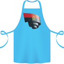 Curled Angola Flag Angolan Day Football Cotton Apron 100% Organic Turquoise
