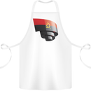Curled Angola Flag Angolan Day Football Cotton Apron 100% Organic White
