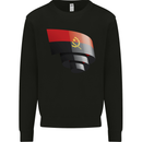 Curled Angola Flag Angolan Day Football Kids Sweatshirt Jumper Black