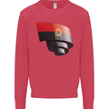 Curled Angola Flag Angolan Day Football Kids Sweatshirt Jumper Heliconia