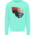 Curled Angola Flag Angolan Day Football Kids Sweatshirt Jumper Peppermint