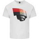 Curled Angola Flag Angolan Day Football Kids T-Shirt Childrens White