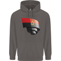 Curled Angola Flag Angolan Day Football Mens 80% Cotton Hoodie Charcoal