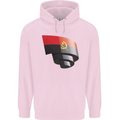 Curled Angola Flag Angolan Day Football Mens 80% Cotton Hoodie Light Pink