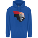Curled Angola Flag Angolan Day Football Mens 80% Cotton Hoodie Royal Blue