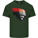 Curled Angola Flag Angolan Day Football Mens Cotton T-Shirt Tee Top Forest Green