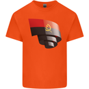 Curled Angola Flag Angolan Day Football Mens Cotton T-Shirt Tee Top Orange