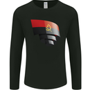 Curled Angola Flag Angolan Day Football Mens Long Sleeve T-Shirt Black