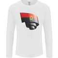 Curled Angola Flag Angolan Day Football Mens Long Sleeve T-Shirt White