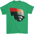 Curled Angola Flag Angolan Day Football Mens T-Shirt 100% Cotton Irish Green