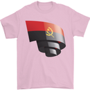 Curled Angola Flag Angolan Day Football Mens T-Shirt 100% Cotton Light Pink