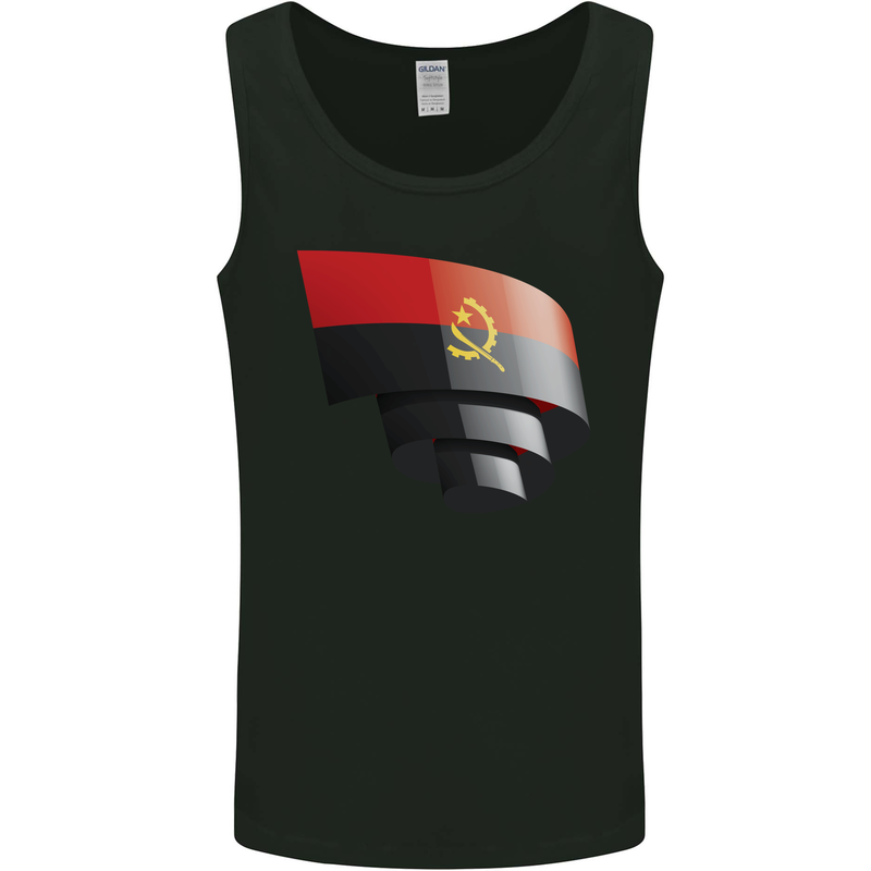 Curled Angola Flag Angolan Day Football Mens Vest Tank Top Black