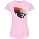 Curled Angola Flag Angolan Day Football Womens Petite Cut T-Shirt Light Pink