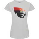 Curled Angola Flag Angolan Day Football Womens Petite Cut T-Shirt Sports Grey