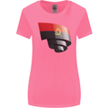Curled Angola Flag Angolan Day Football Womens Wider Cut T-Shirt Azalea