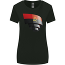 Curled Angola Flag Angolan Day Football Womens Wider Cut T-Shirt Black