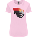 Curled Angola Flag Angolan Day Football Womens Wider Cut T-Shirt Light Pink