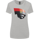 Curled Angola Flag Angolan Day Football Womens Wider Cut T-Shirt Sports Grey