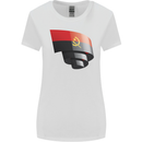 Curled Angola Flag Angolan Day Football Womens Wider Cut T-Shirt White