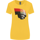 Curled Angola Flag Angolan Day Football Womens Wider Cut T-Shirt Yellow