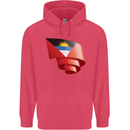 Curled Antigua and Barbuda Flag Day Football Childrens Kids Hoodie Heliconia
