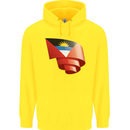 Curled Antigua and Barbuda Flag Day Football Childrens Kids Hoodie Yellow