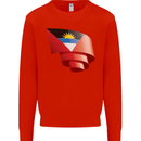 Curled Antigua and Barbuda Flag Day Football Kids Sweatshirt Jumper Bright Red