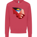 Curled Antigua and Barbuda Flag Day Football Kids Sweatshirt Jumper Heliconia