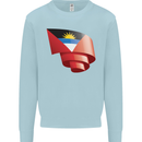 Curled Antigua and Barbuda Flag Day Football Kids Sweatshirt Jumper Light Blue