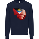 Curled Antigua and Barbuda Flag Day Football Kids Sweatshirt Jumper Navy Blue