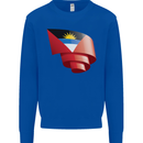 Curled Antigua and Barbuda Flag Day Football Kids Sweatshirt Jumper Royal Blue