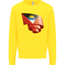 Curled Antigua and Barbuda Flag Day Football Kids Sweatshirt Jumper Yellow