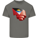 Curled Antigua and Barbuda Flag Day Football Kids T-Shirt Childrens Charcoal
