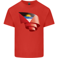 Curled Antigua and Barbuda Flag Day Football Kids T-Shirt Childrens Red