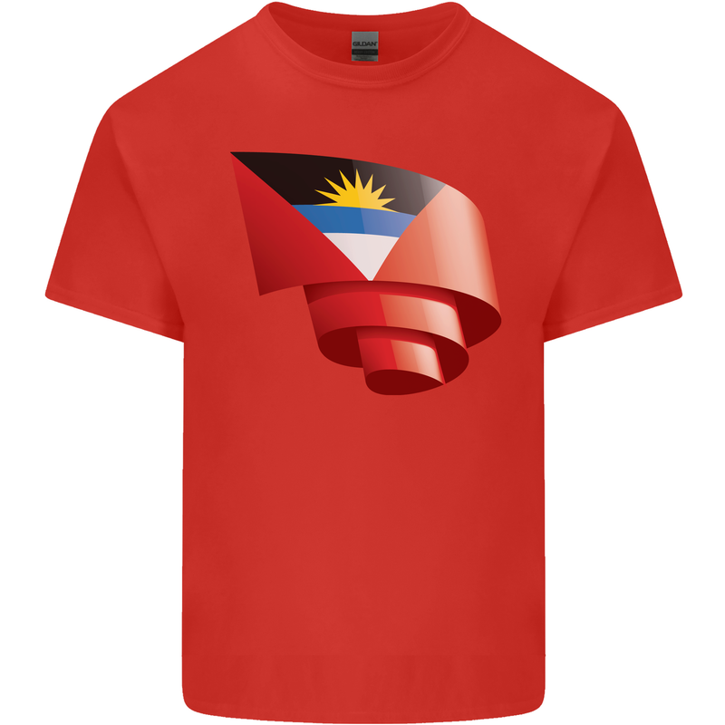 Curled Antigua and Barbuda Flag Day Football Kids T-Shirt Childrens Red