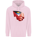 Curled Antigua and Barbuda Flag Day Football Mens 80% Cotton Hoodie Light Pink