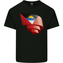 Curled Antigua and Barbuda Flag Day Football Mens Cotton T-Shirt Tee Top Black